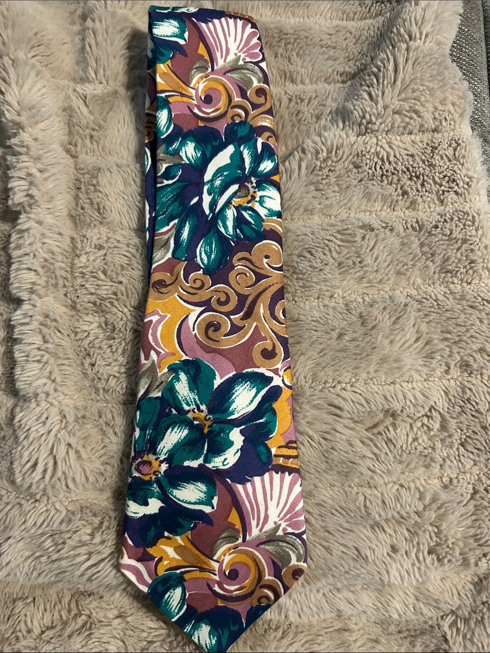 Floral Multicolor Silk-Feel Tie - man Accessory